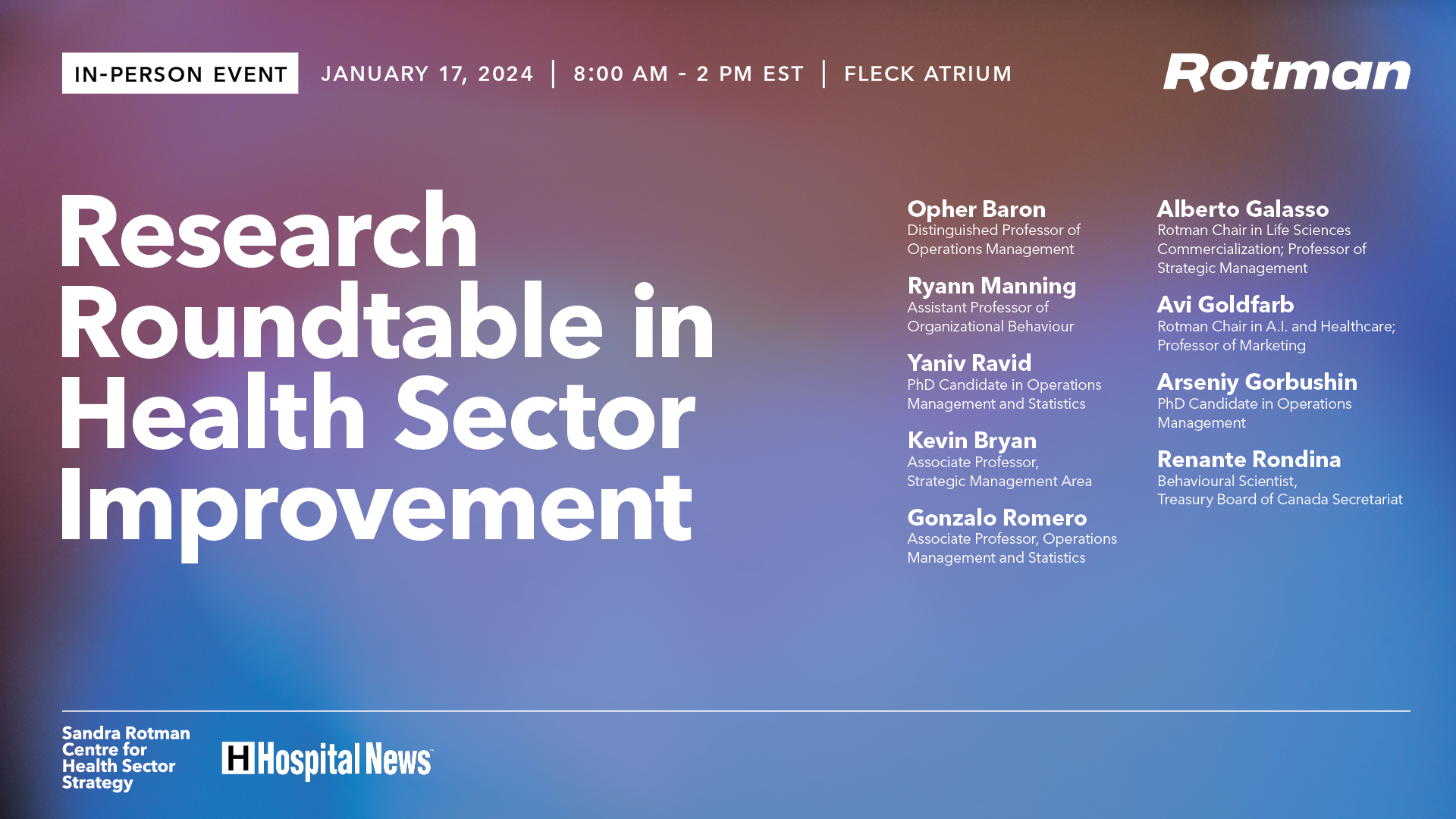 research roundtable in health sector improvement on january 17 - all day event