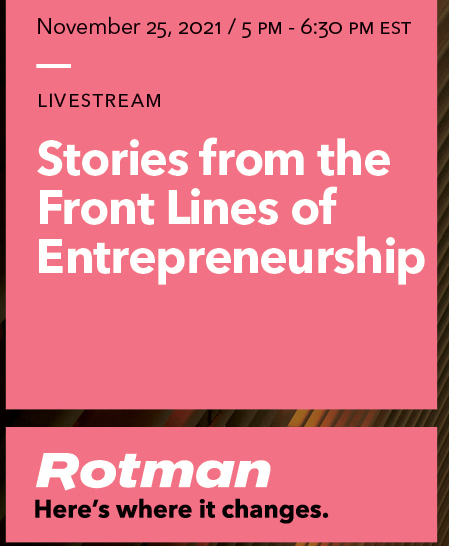 Front Lines of Entrepreneurship Livestream event