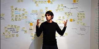Guy with post-it notes