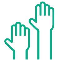 raised hands icons