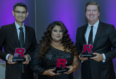 Photo of 2022 Rotman Award winners Rajeev Chib, Eliza Casinather and Barry McInerney