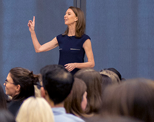 Photo of Gretchen Rubin speaking at one of our events