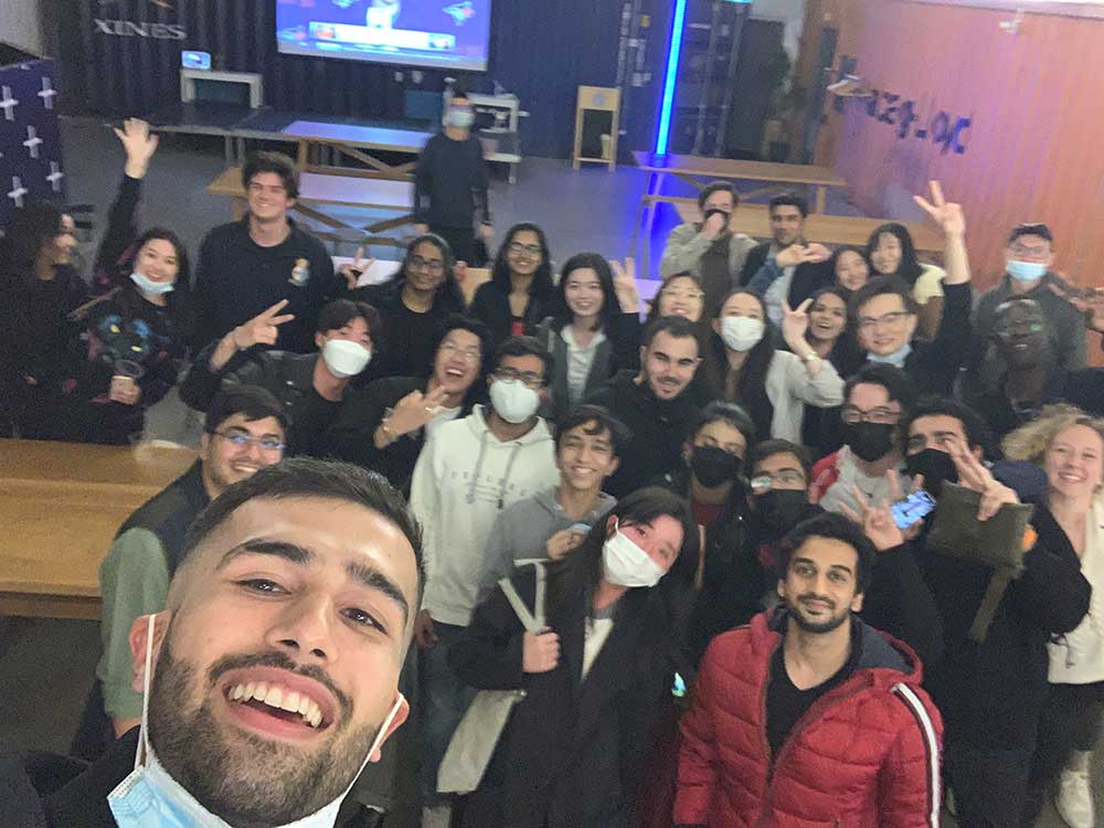 Image of MMA students at a social event