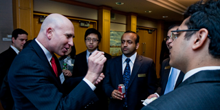 Full-time MBA Students during a networking event at the Rotman School, University of Toronto, Canada